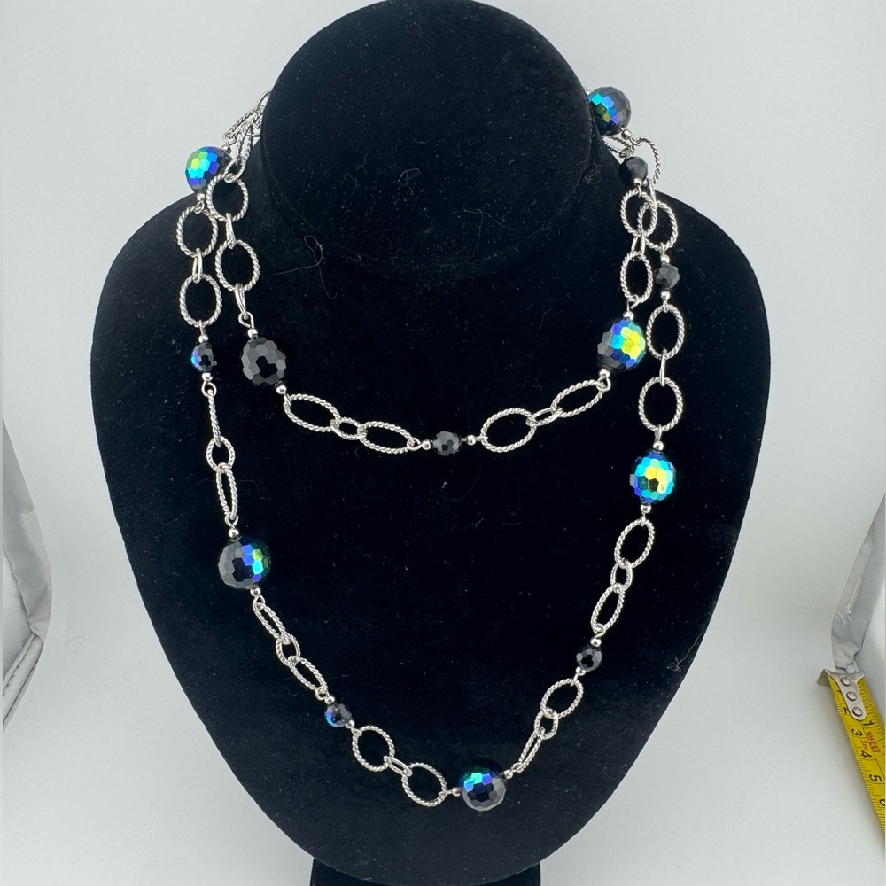 Park Lane‎ Silver Tone and Blue Beaded Necklace